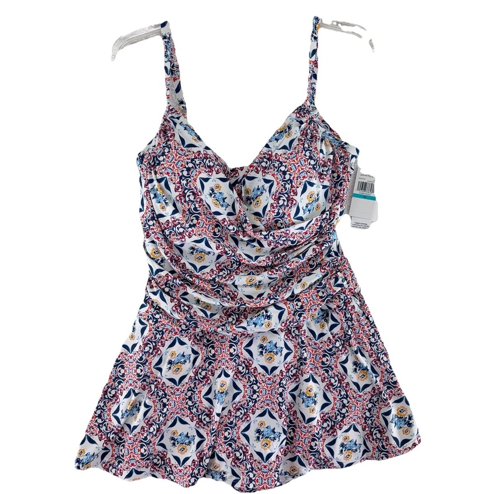 Jantzen Flirty Wrap Front Swim Dress Size 16 Regular